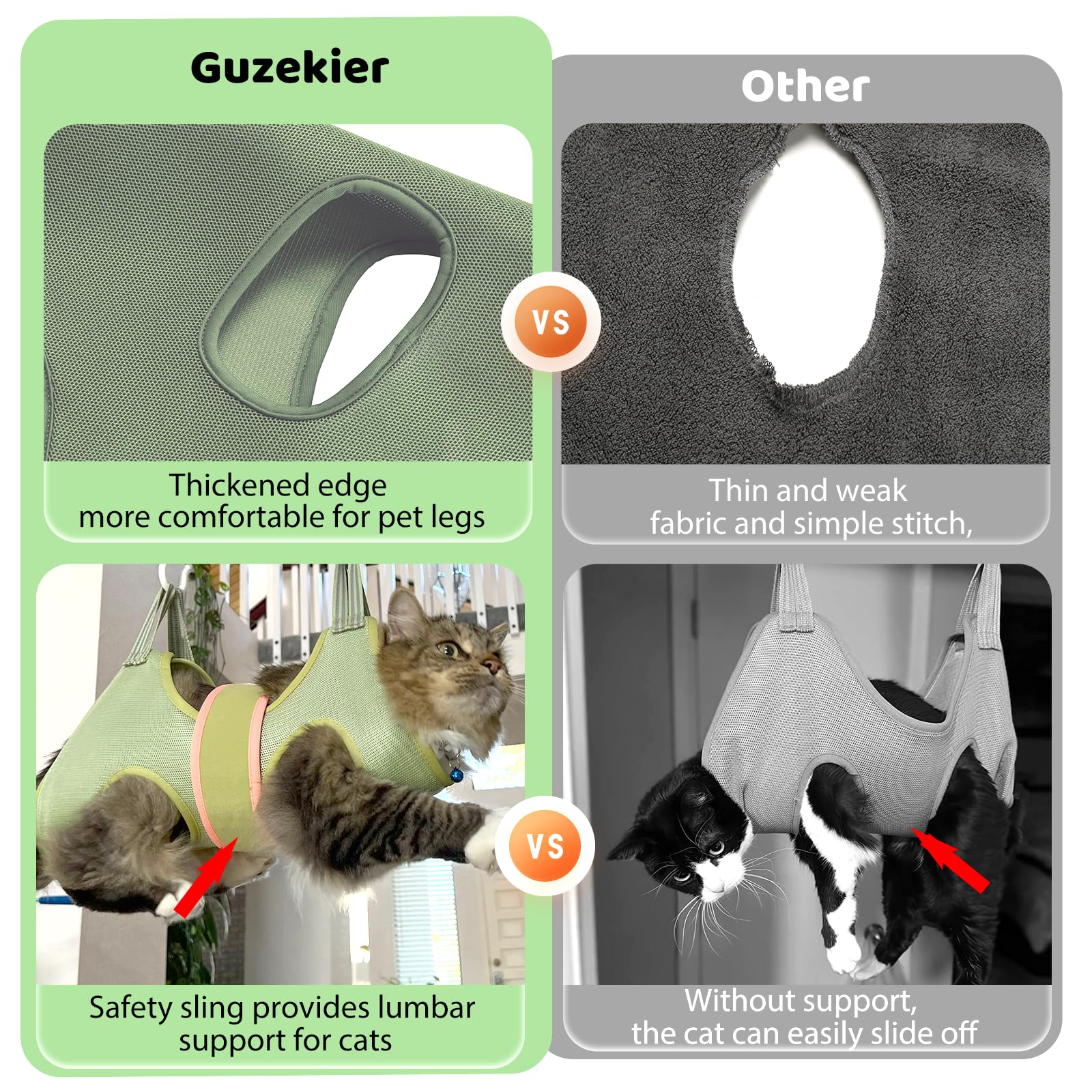 Guzekier breathable 3D air mesh fabric keeps your cat comfortable.