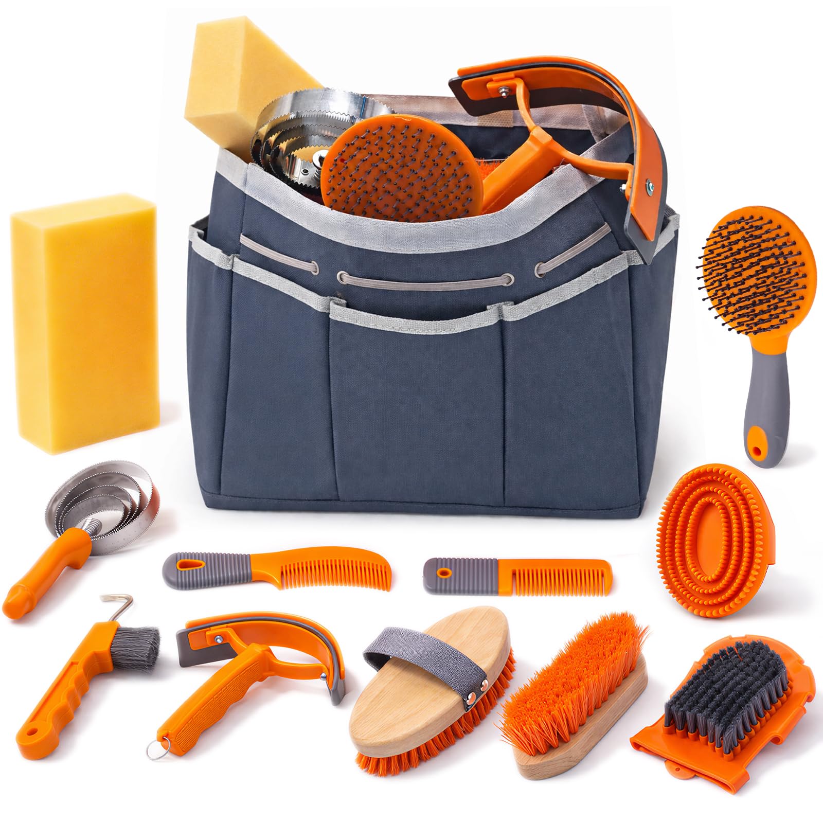 GuZhiYue horse grooming kit curry comb for thorough dirt removal and coat prep