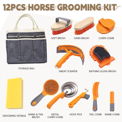 GuZhiYue horse grooming kit dandy brush for detangling and coat shine