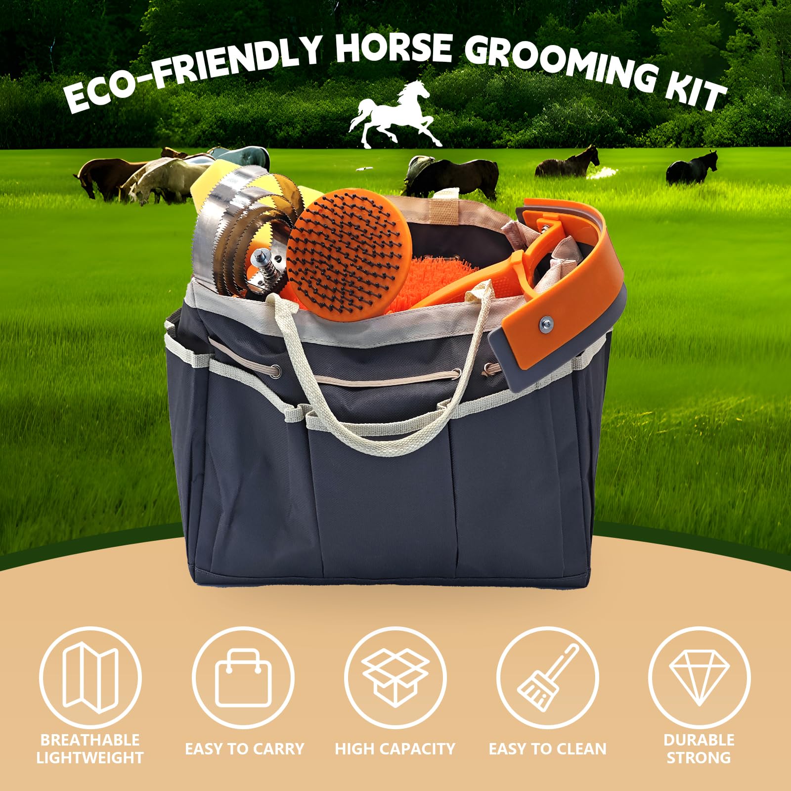 GuZhiYue horse grooming kit sweat scraper for quick sweat removal after work