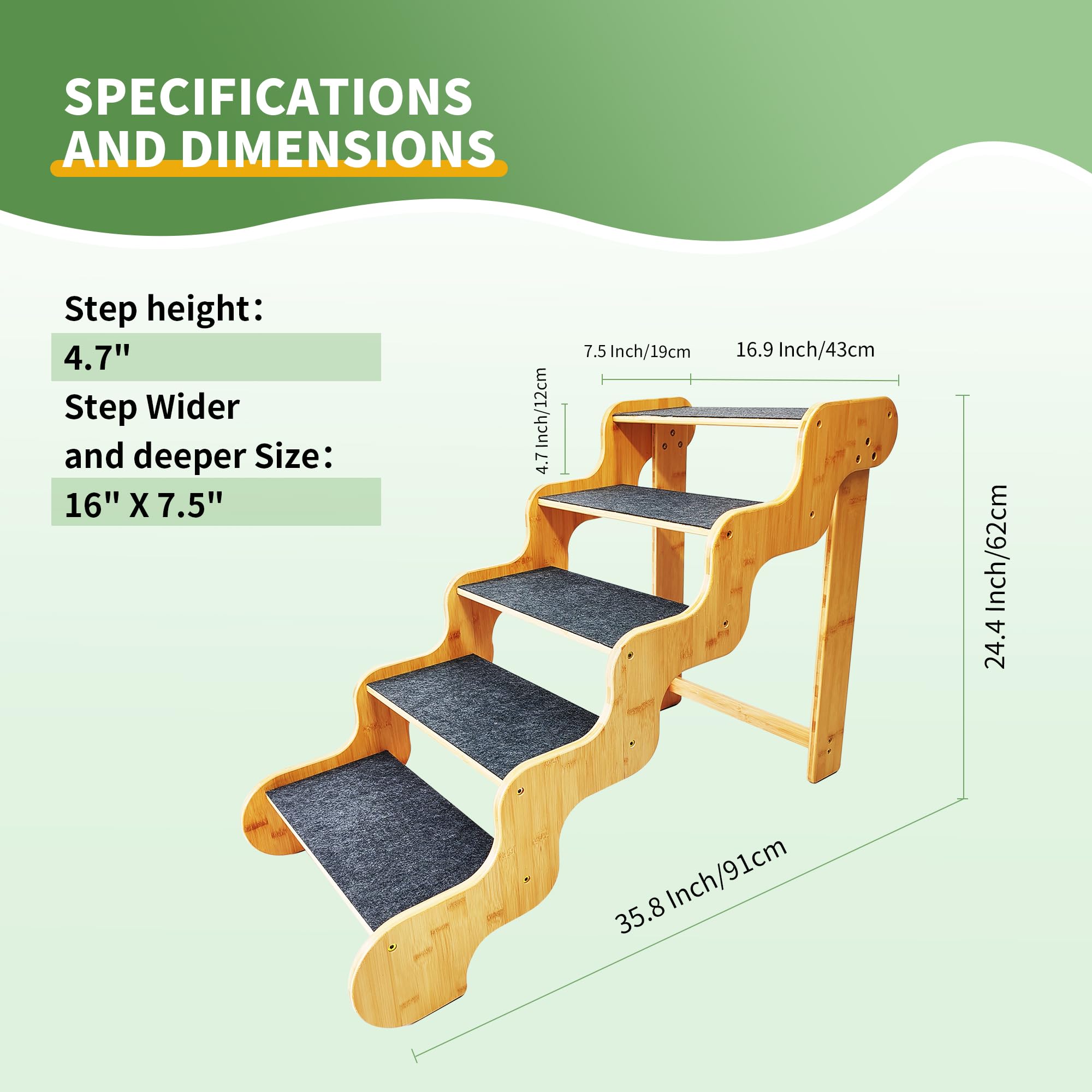 GXONE bamboo stair tread close-up highlighting non-slip surface.