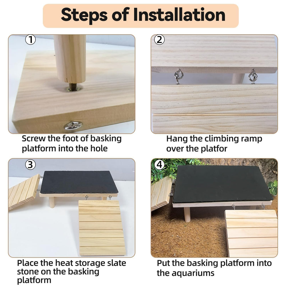 Gxsdj multi-use reptile habitat platform for basking and hiding