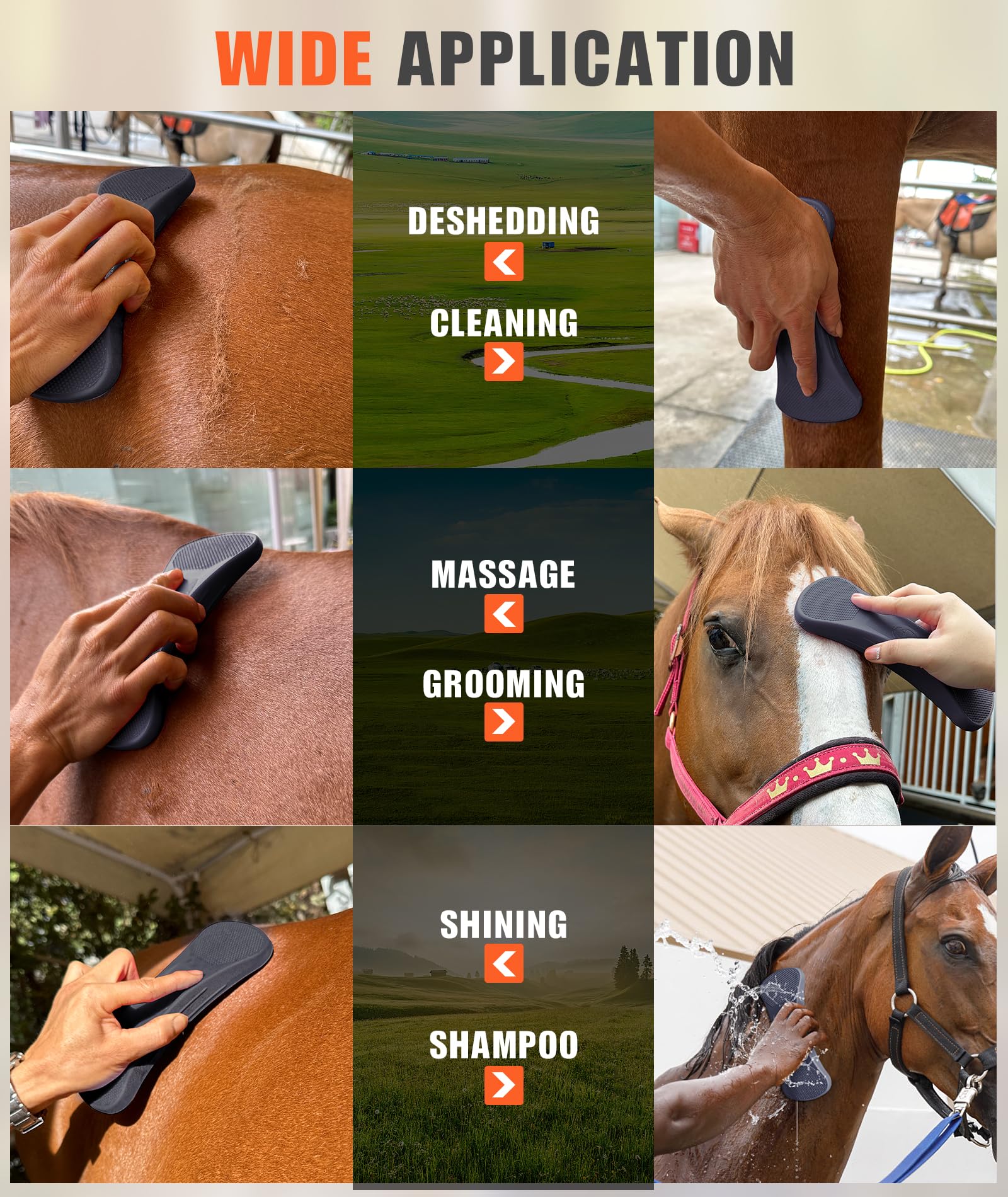 Gydoty multi-animal grooming tool suitable for horses, dogs, cows, and goats