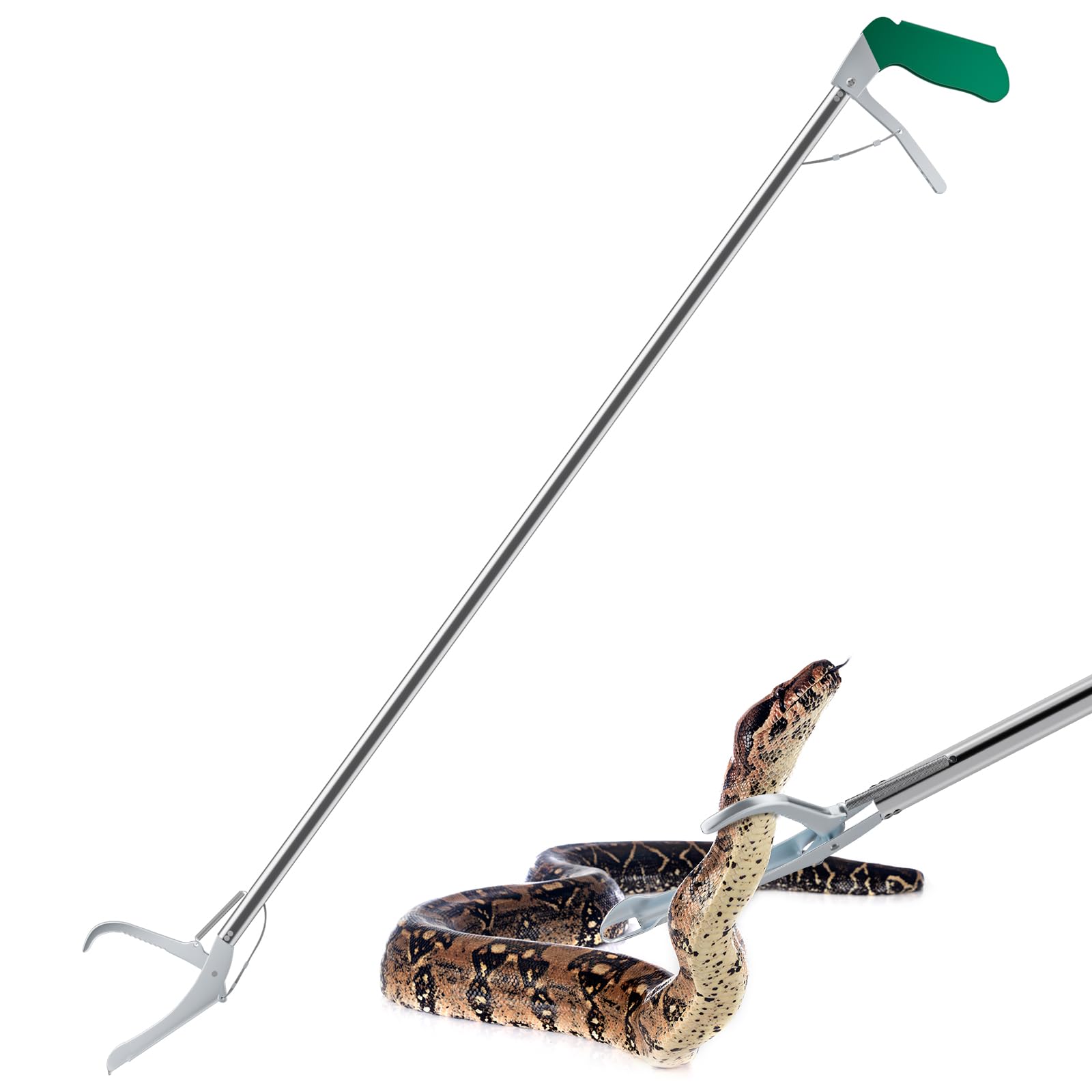 GYORGKSHI 60-inch professional snake tongs with extended reach for safe handling