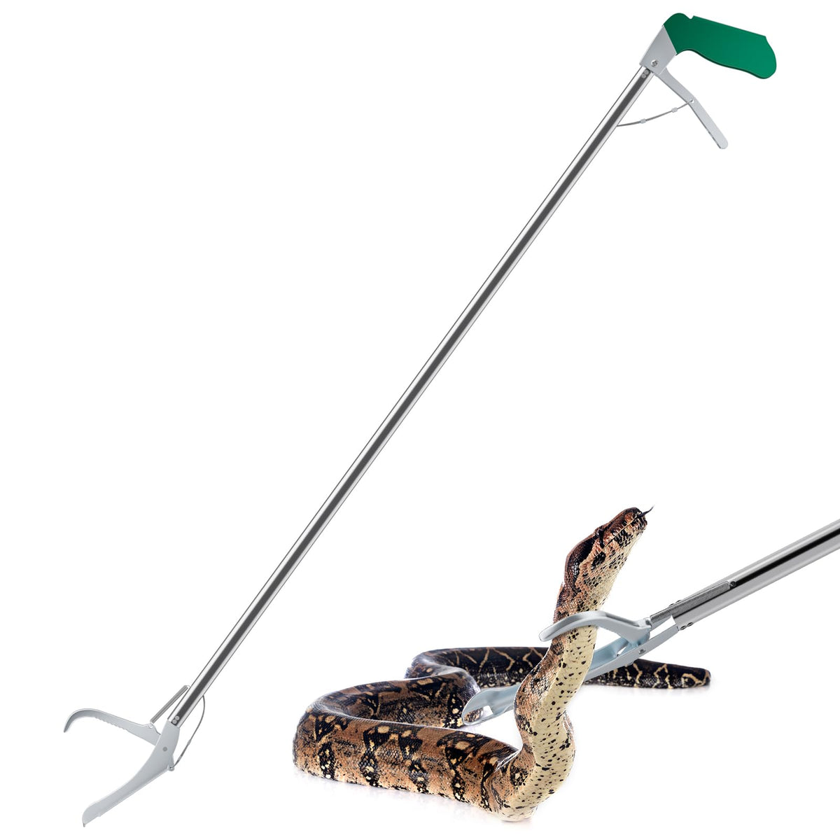 GYORGKSHI 60-inch professional snake tongs with extended reach for safe handling