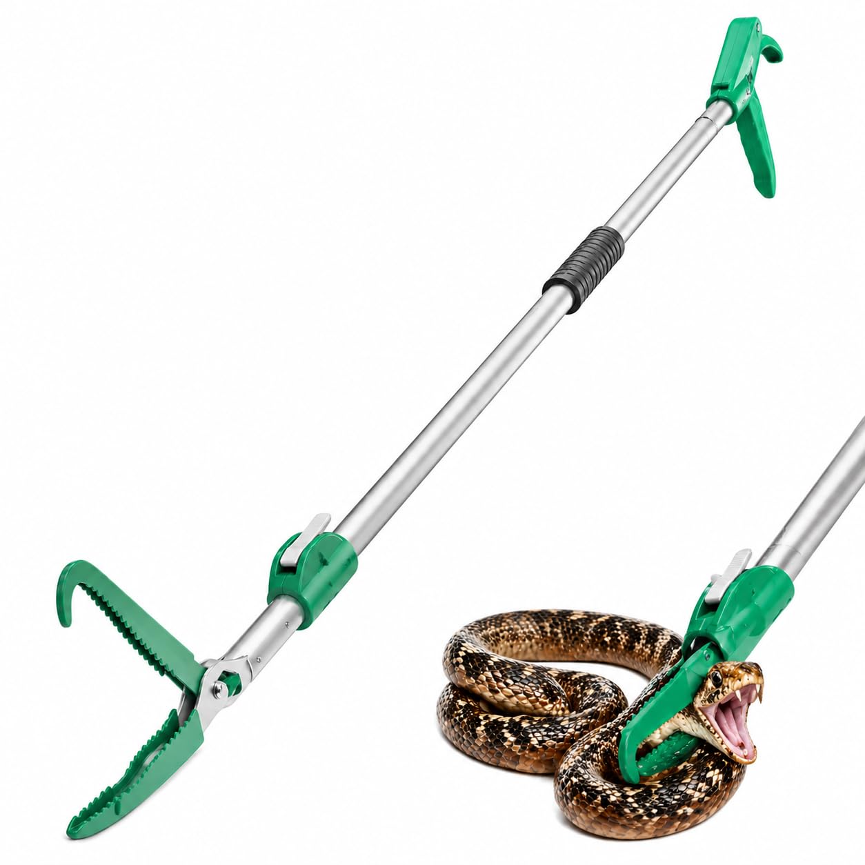 GYORGKSHI extendable snake grabber at full reach for safe distance handling