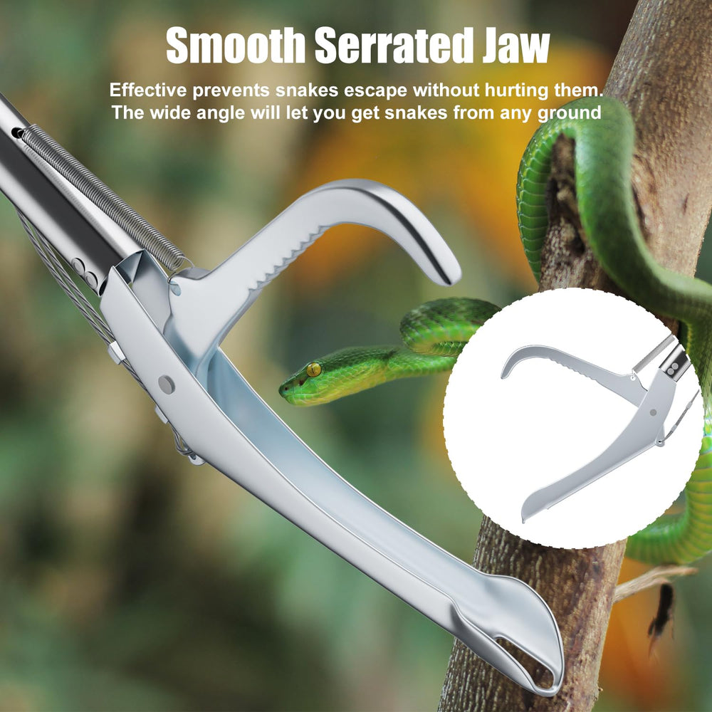 GYORGKSHI rubber non-slip grip enhances safety when maneuvering skittish reptiles.