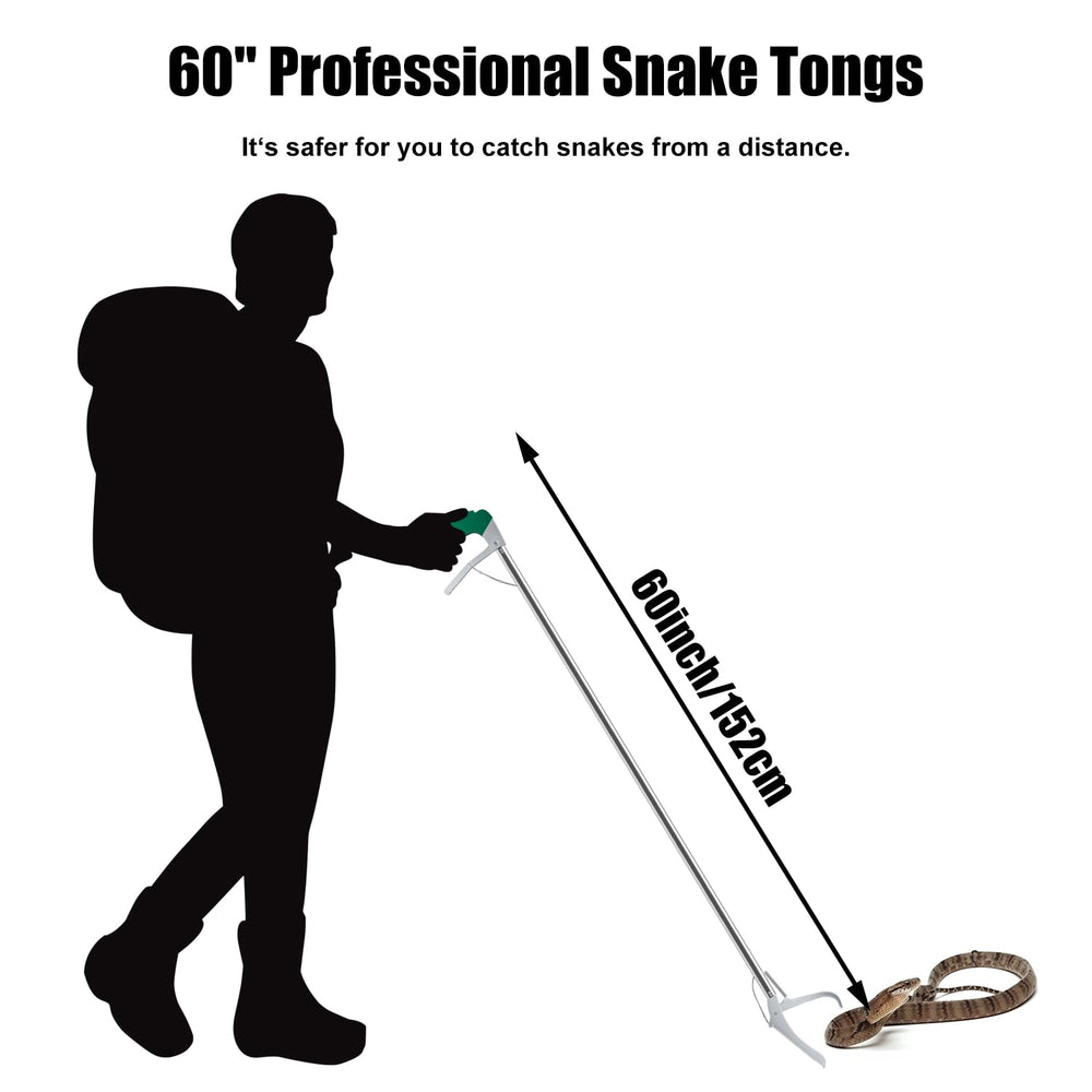 GYORGKSHI snake tongs with wide jaw grip for secure reptile capture