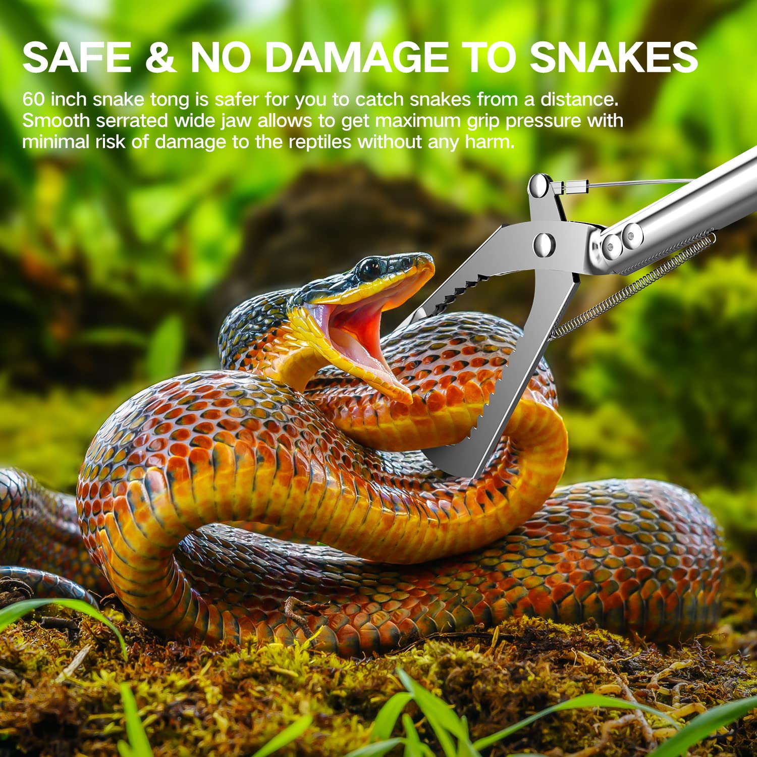 GYORGKSHI stainless steel catcher for durable reptiles handling.