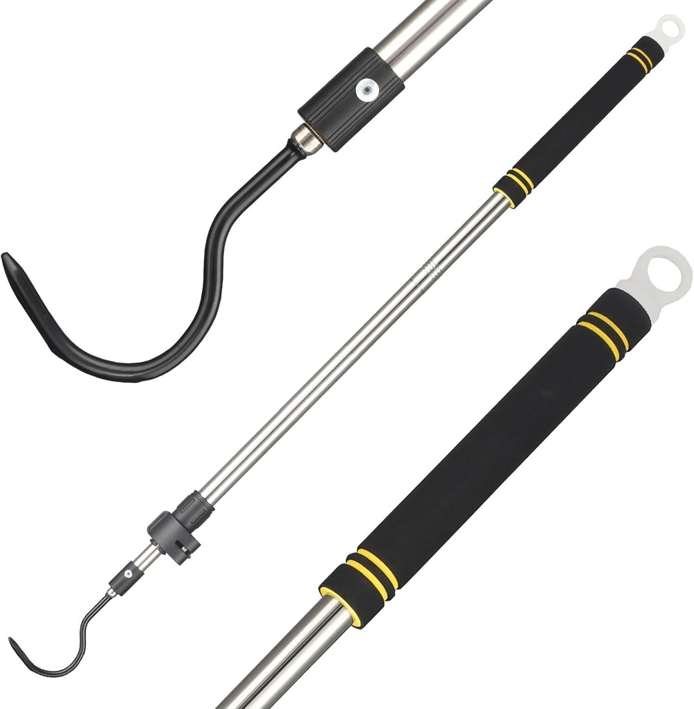 Gzlozak snake hook extended to 66 inches for safe distant handling.