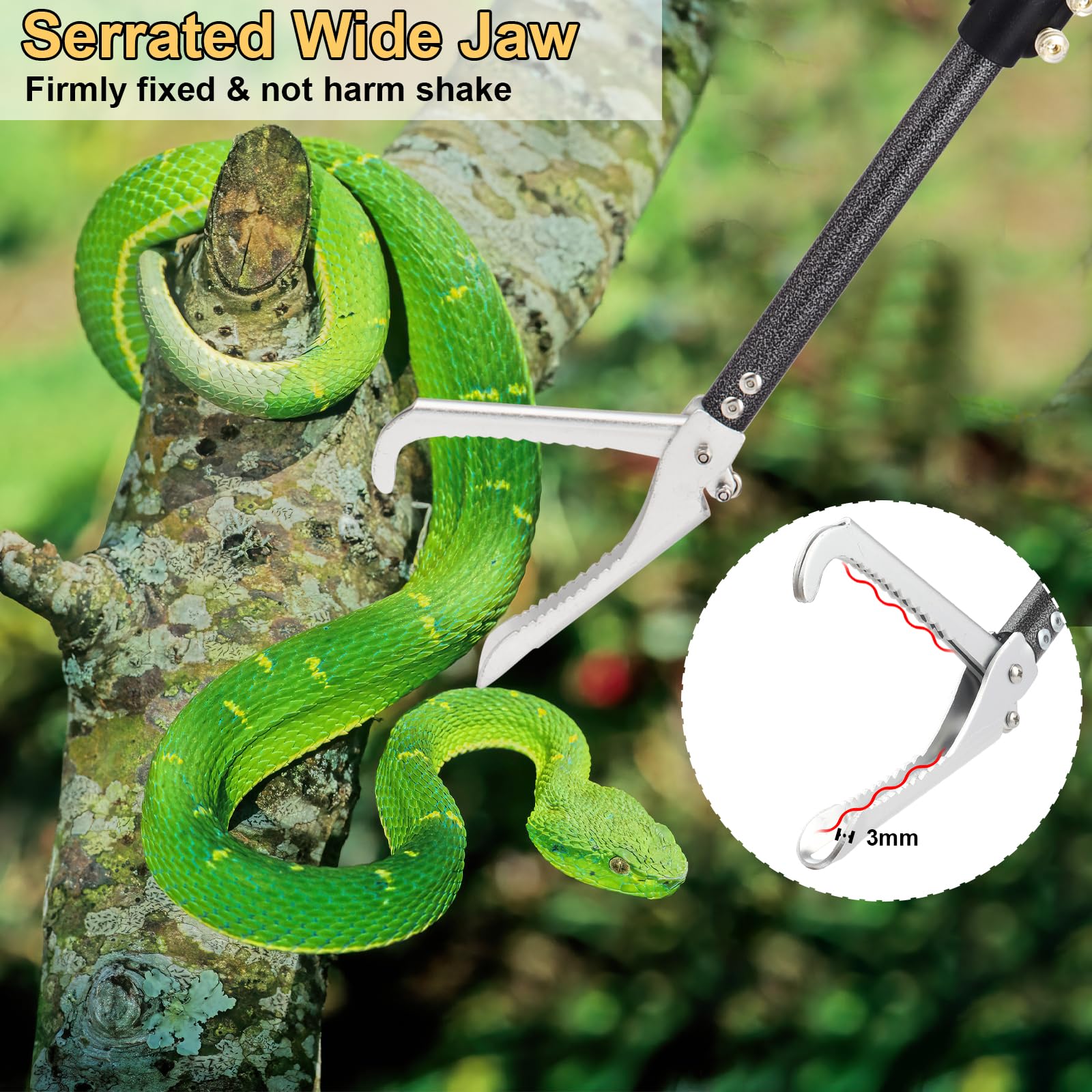 Gzlozak Snake Tongs Locking Mechanism - secure 5-level lock for stable handling.