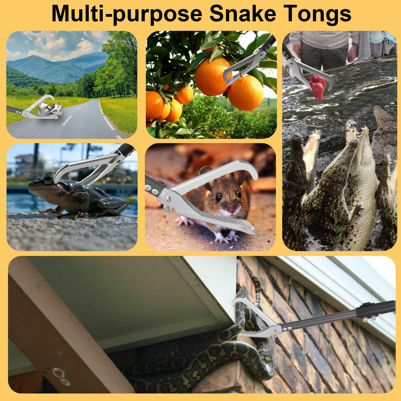 Gzlozak Snake Tongs Multi-Purpose - handles rattlesnakes, cobras, and other critters safely.
