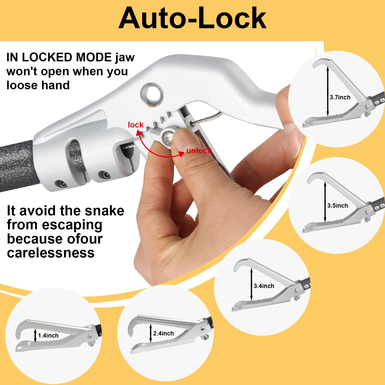 Gzlozak wide serrated jaws grip snakes with minimized stress