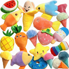 GZQKUSO puppy toy fish provides squeaky interactive play for small dogs.