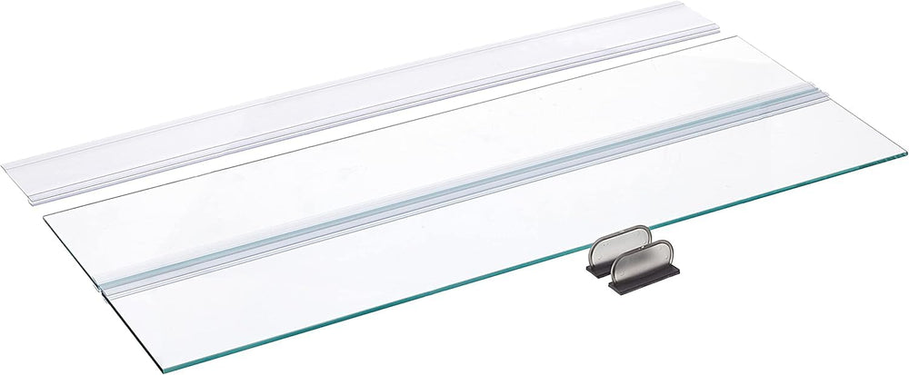 H2Pro glass canopy for 5.5 gal tank reduces evaporation and keeps fish contained.