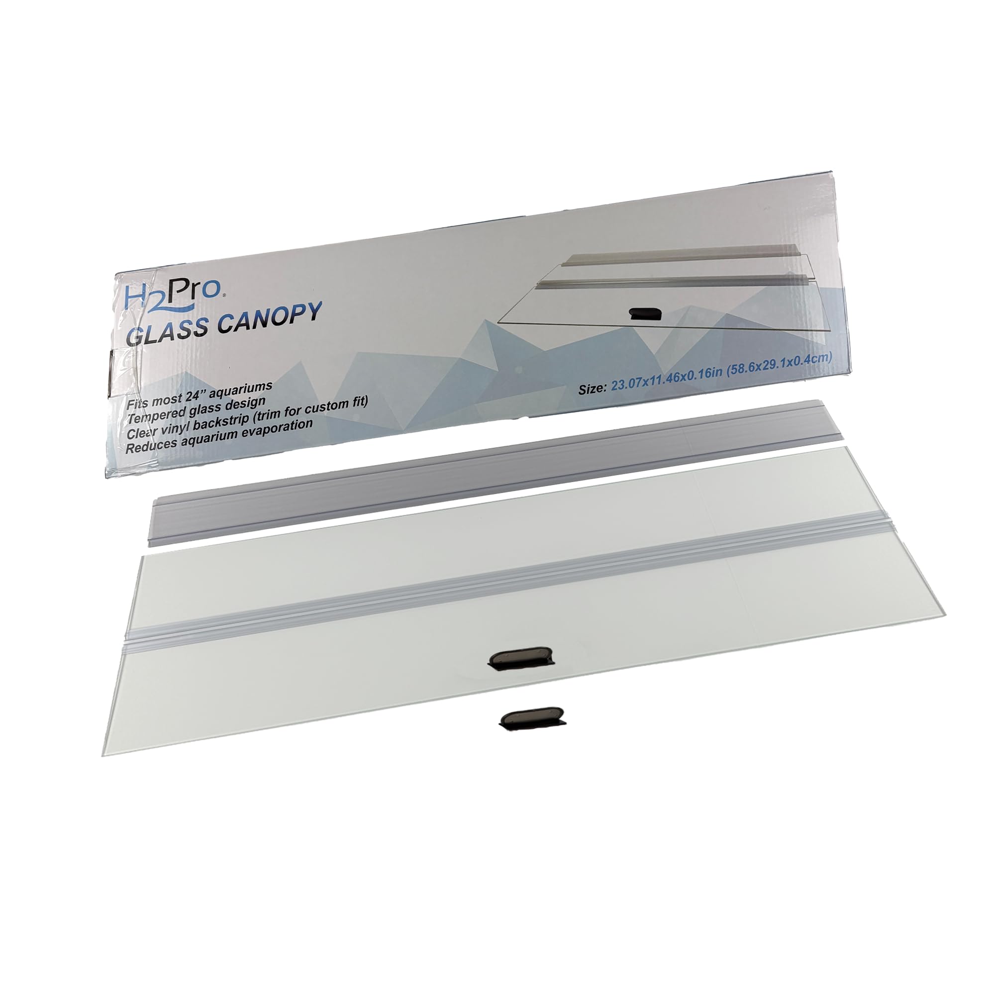 H2Pro glass canopy lid with hinge for secure tank coverage and easy feeding access