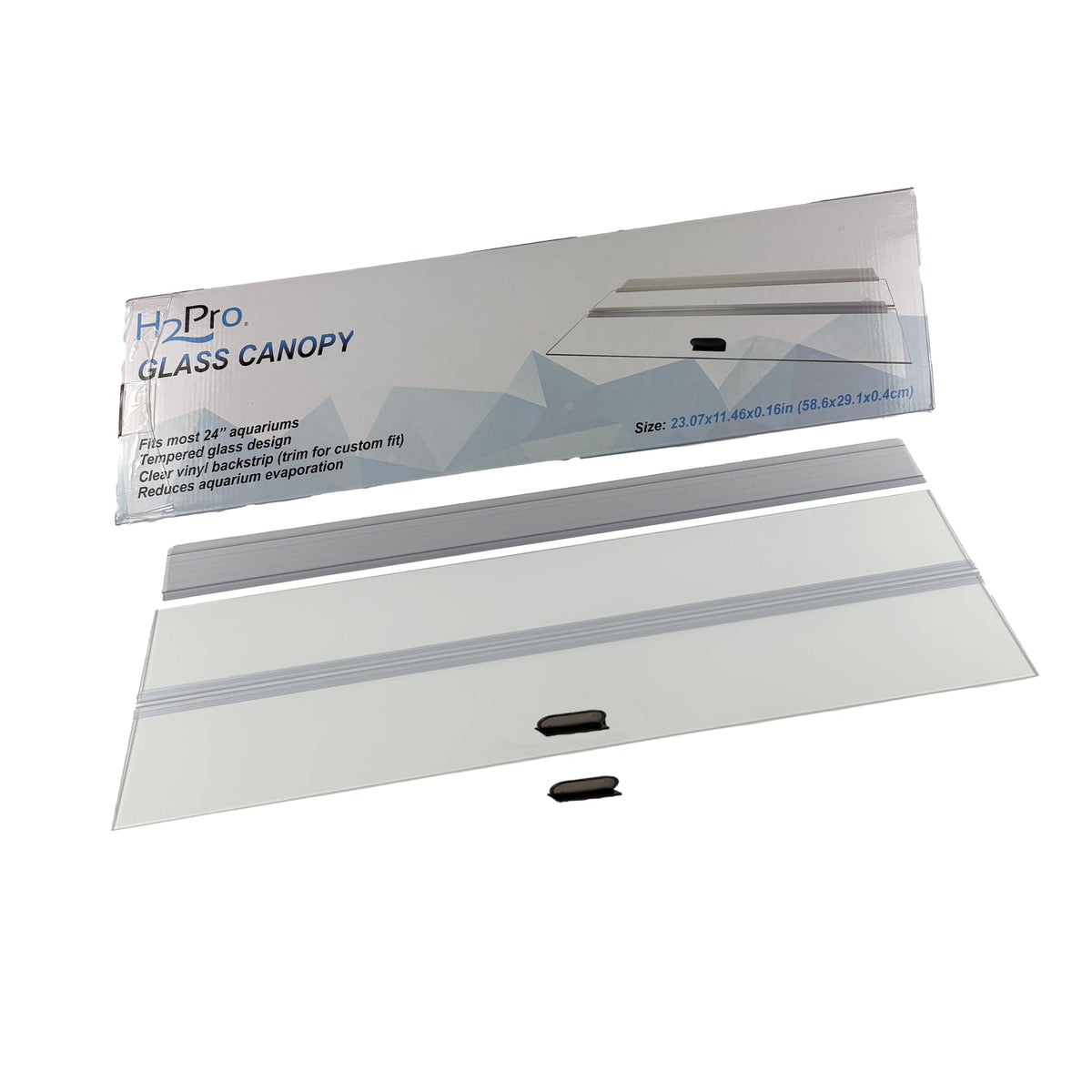 H2Pro glass canopy lid with hinge for secure tank coverage and easy feeding access
