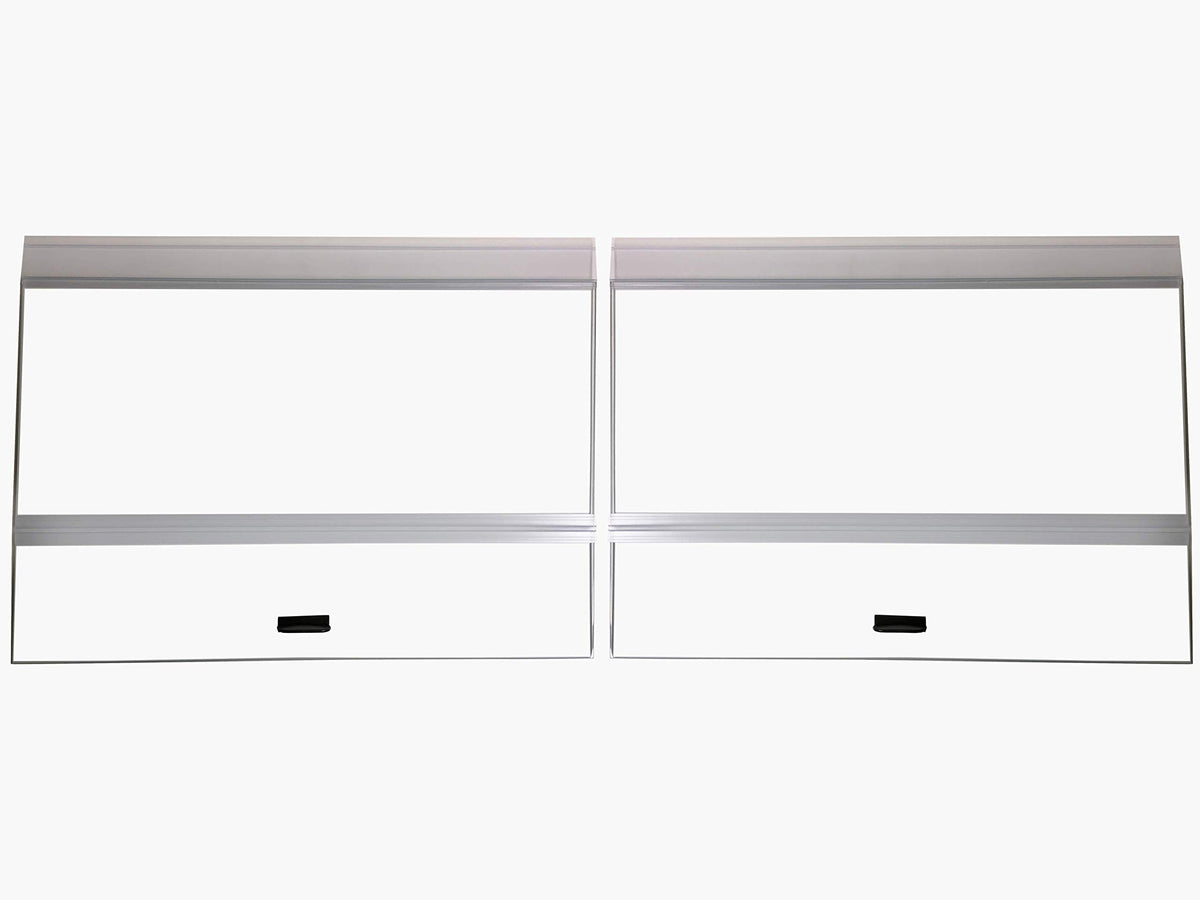 H2Pro glass canopy side view reduces evaporation while protecting fish.