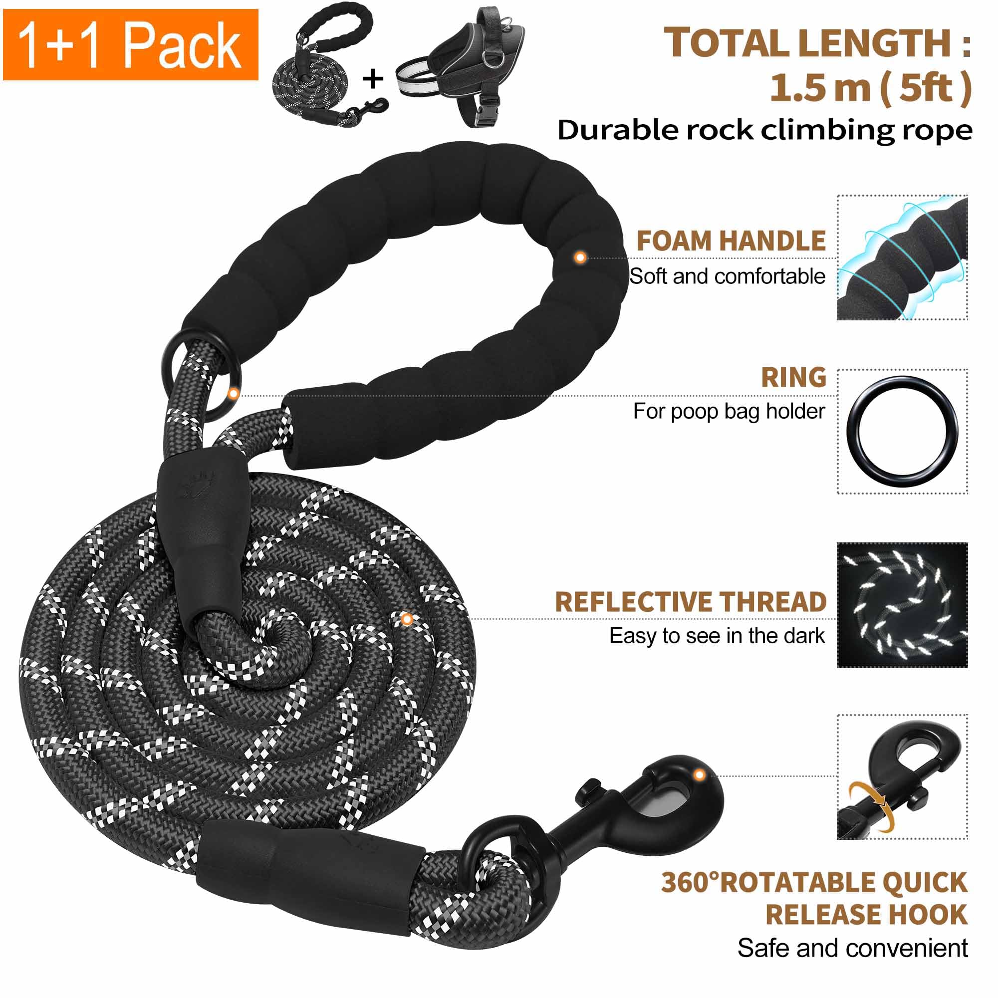Haapaw Harness including a 5-foot leash for immediate use