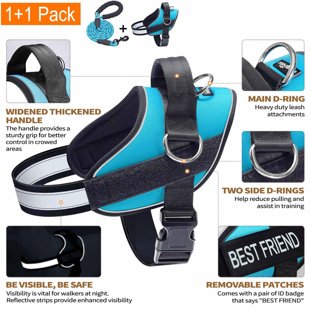 Haapaw harness No choke design prevents pulling pressure for comfortable training