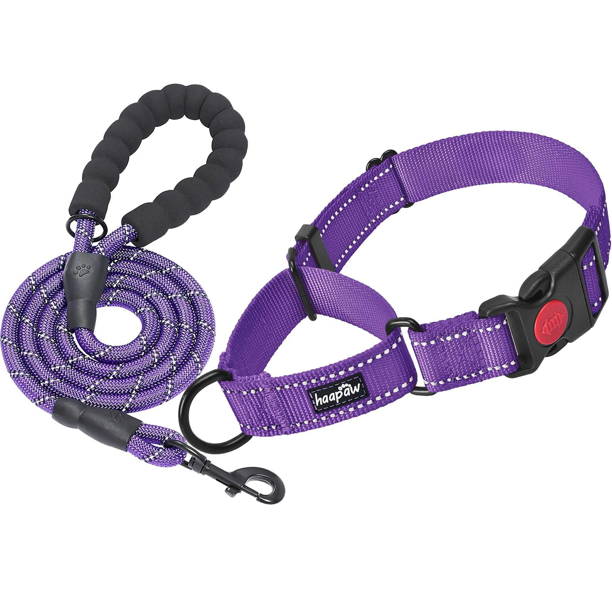 haapaw Martingale collar close-up of quick release buckle for easy on/off