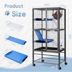 HABUTWAY ferret cage with wheels for easy relocation.