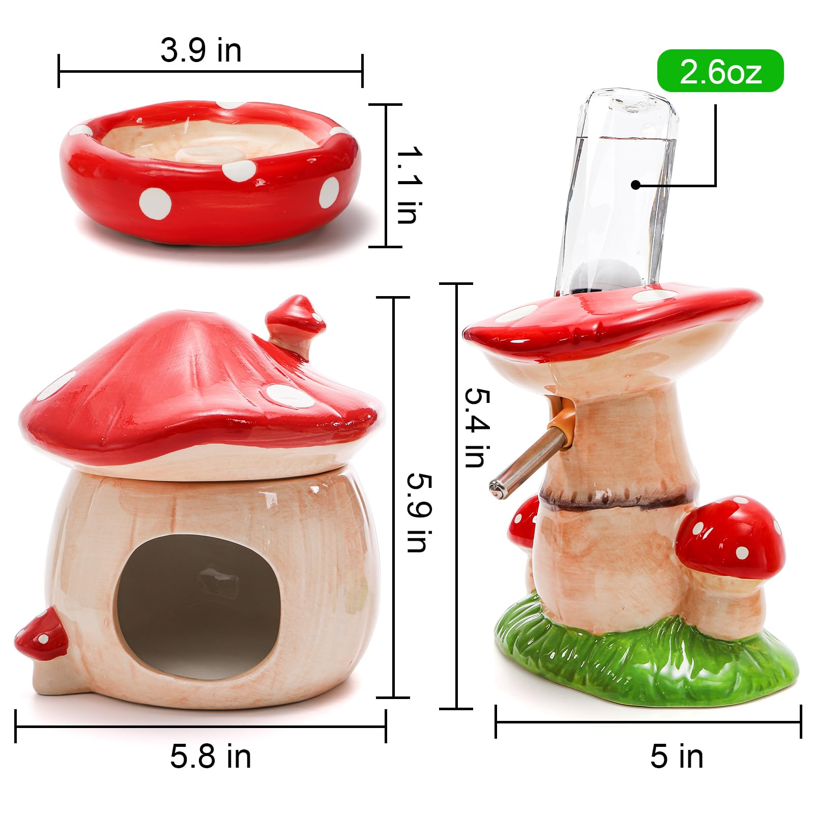 Hacaroa ceramic food bowl fits easily in cages for convenient feeding