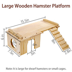 Hacaroa hamster hideout platform provides elevated space for snacks and exploration.