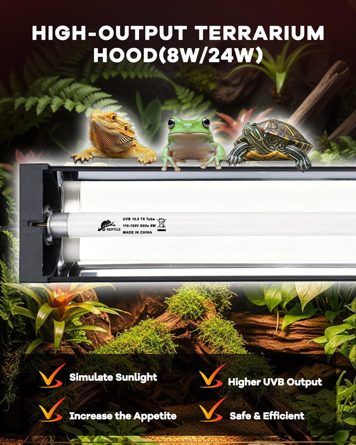 Haceryc UVB light curved reflector enhances UVB brightness for basking.