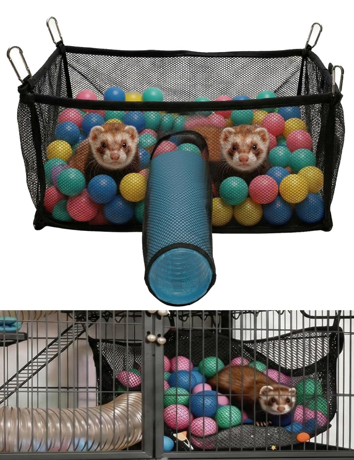 HAEZU Ferret Ball Pit with plush base offers cozy play and rest.