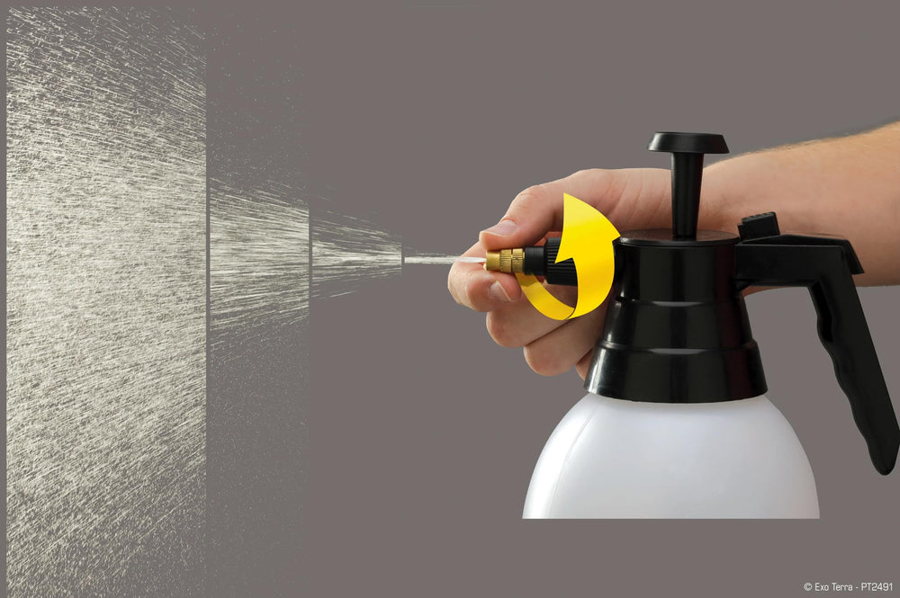 Hagen Exo Terra Mister keeps habitats evenly moistened with a continuous mist.