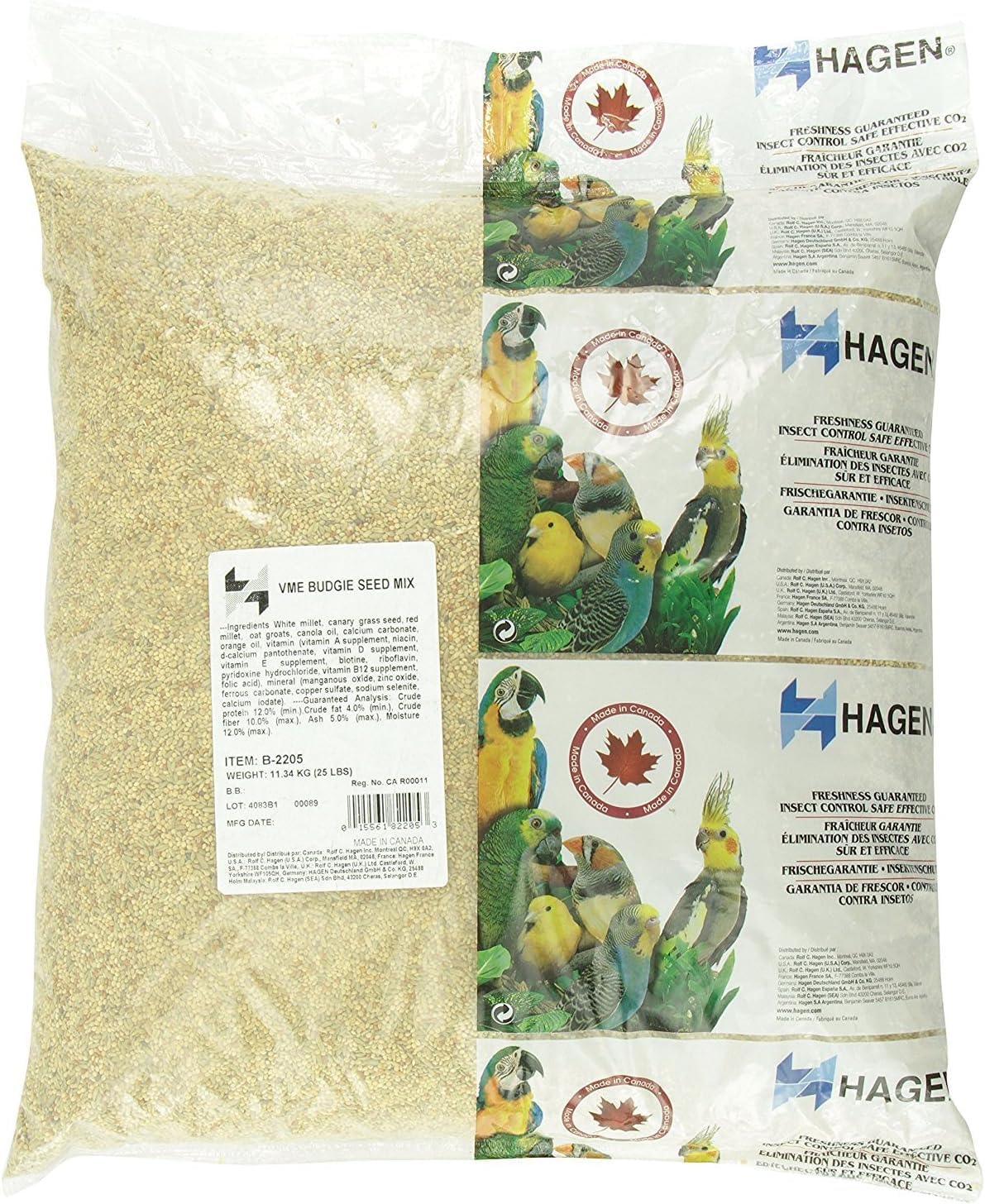 Hagen parakeet staple white millet seed bag for balanced nutrition and budgie health.