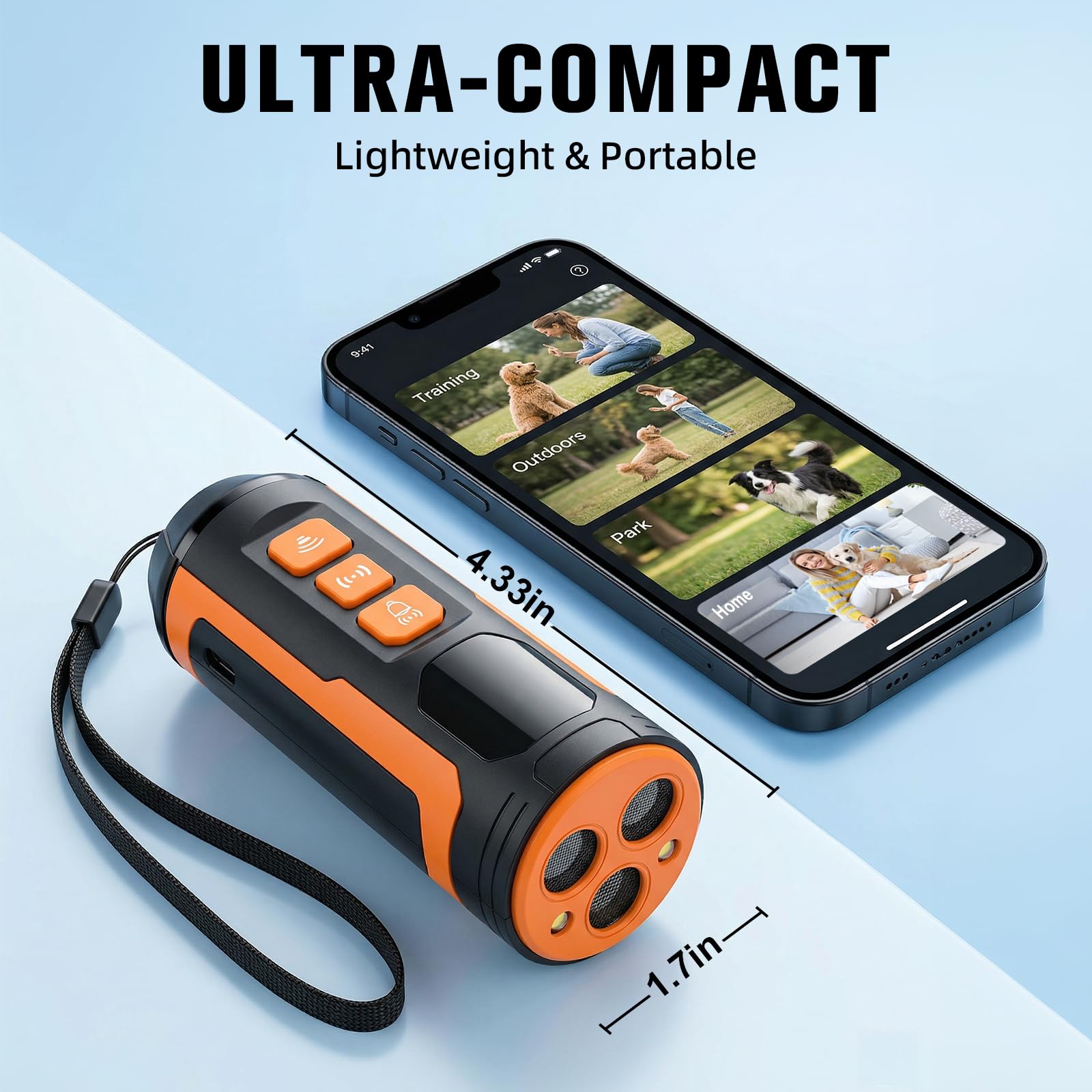 Haijunnm bark deterrent device USB-C charging for quick power-up.