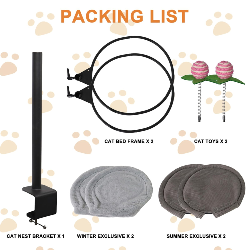 Haijunnm Double Cat Desk Bed breathable mesh keeps the setup cool and clean