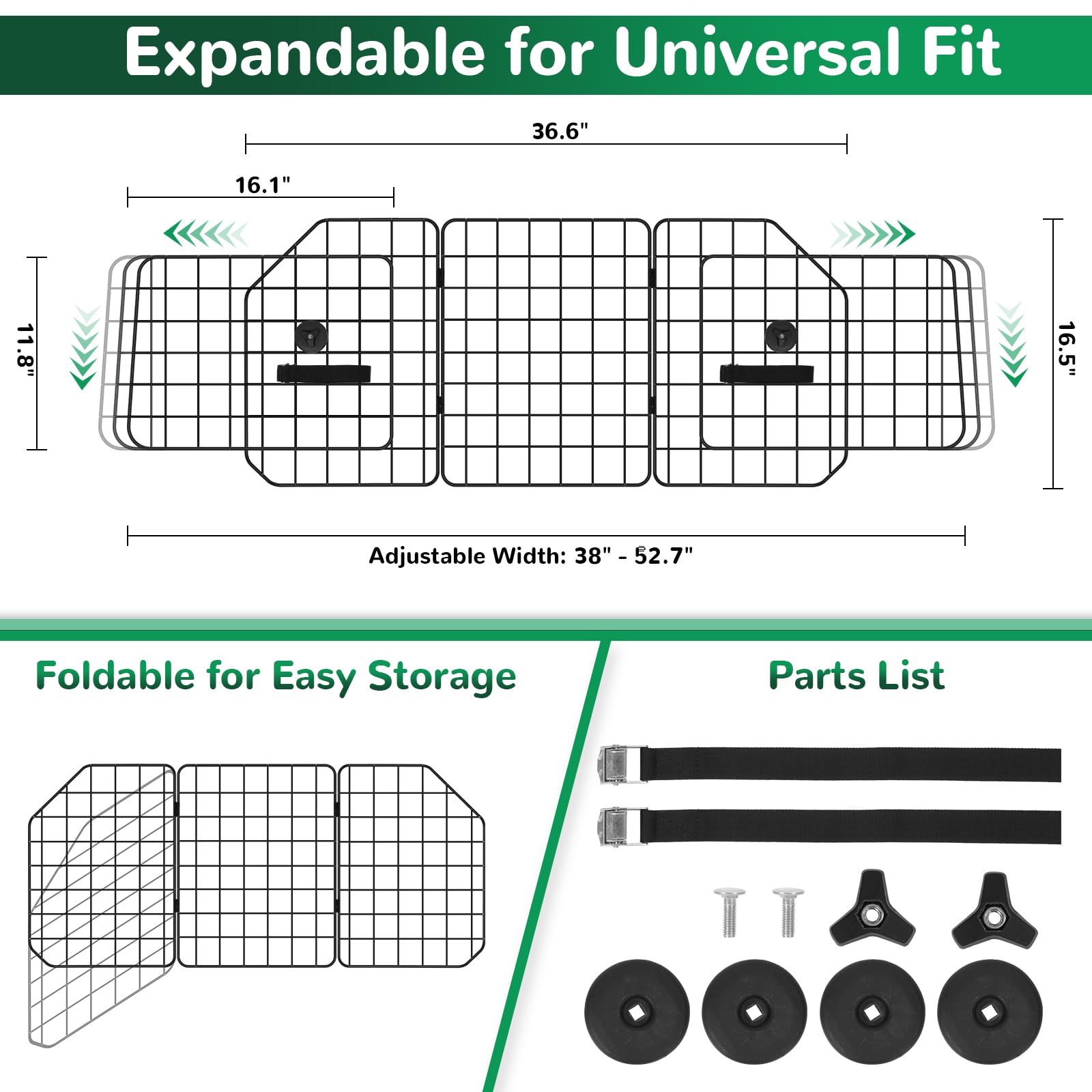 HAITRAL barrier side panels adjustable for a snug fit in most vehicles