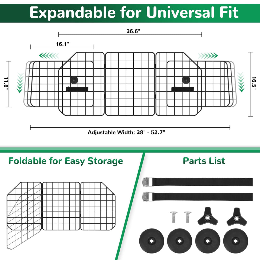 HAITRAL barrier side panels adjustable for a snug fit in most vehicles