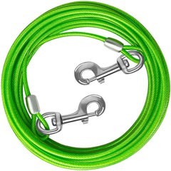 HaiYUAN dog tie out cable 10ft with clip for safe yard roaming.