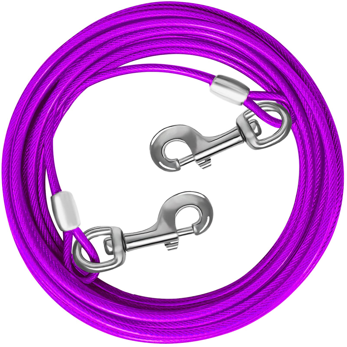 HaiYUAN dog tie-out cable 10ft extended for safe backyard exploration.