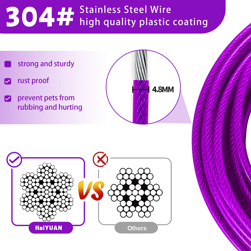 HaiYUAN dog tie-out cable 20ft provides ample room to roam.