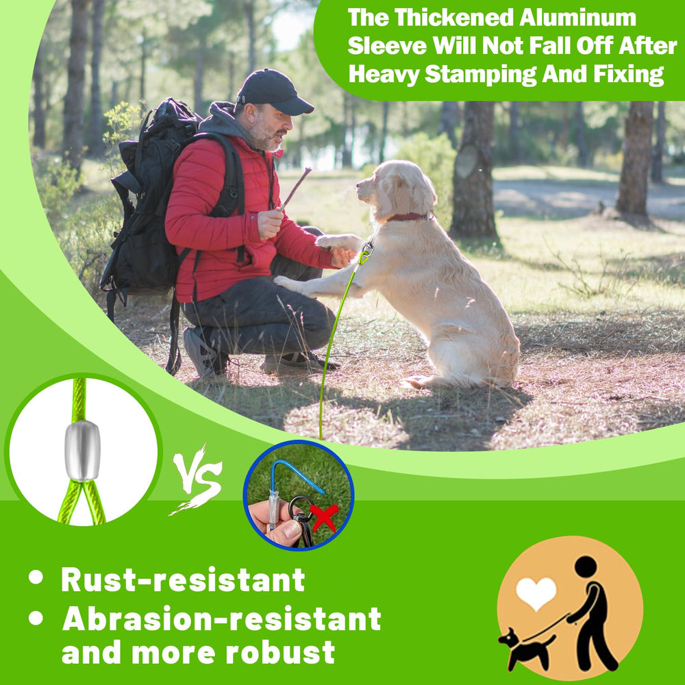 HaiYUAN dog tie out cable 30ft with clip for extended outdoor reach.