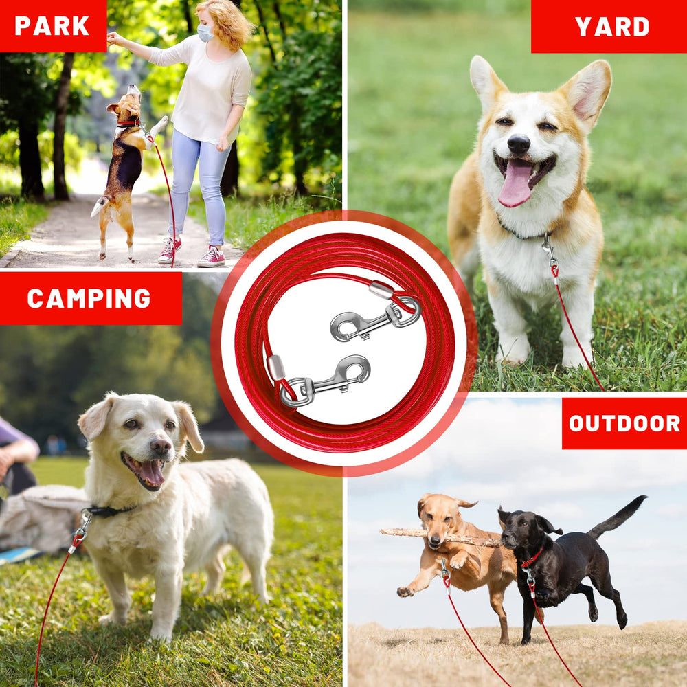 HaiYUAN dog tie out cable ends upgraded thickened steel rings for secure anchoring