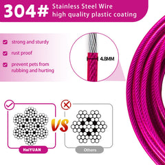 HaiYUAN PVC-coated tie out cable protects against bites and rust