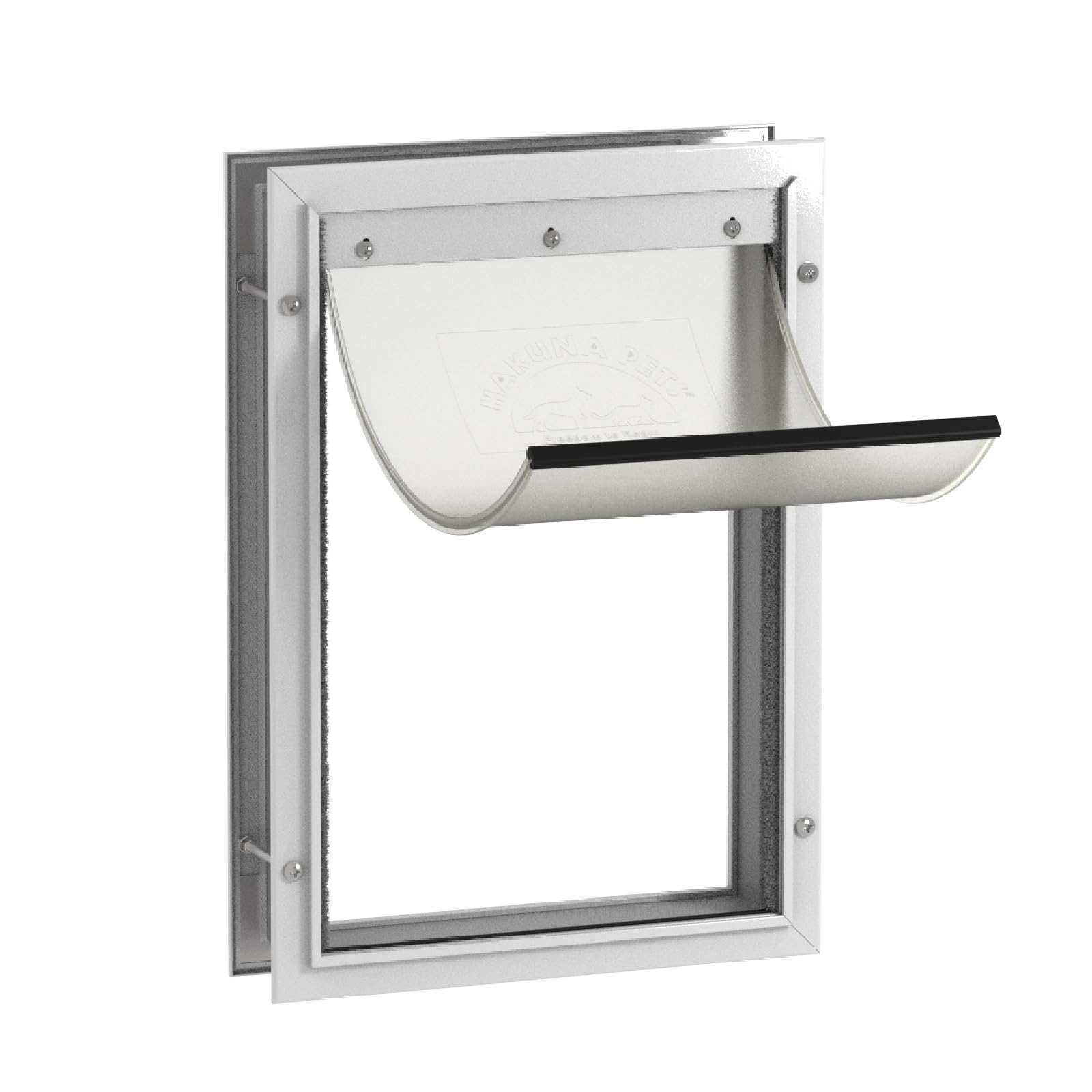 Hakuna Pets Deluxe aluminum pet door frame shows sturdy construction for durable daily use.