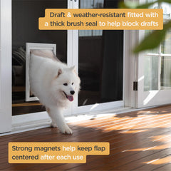 Hakuna Pets Deluxe UV-resistant vinyl flap stays flexible.