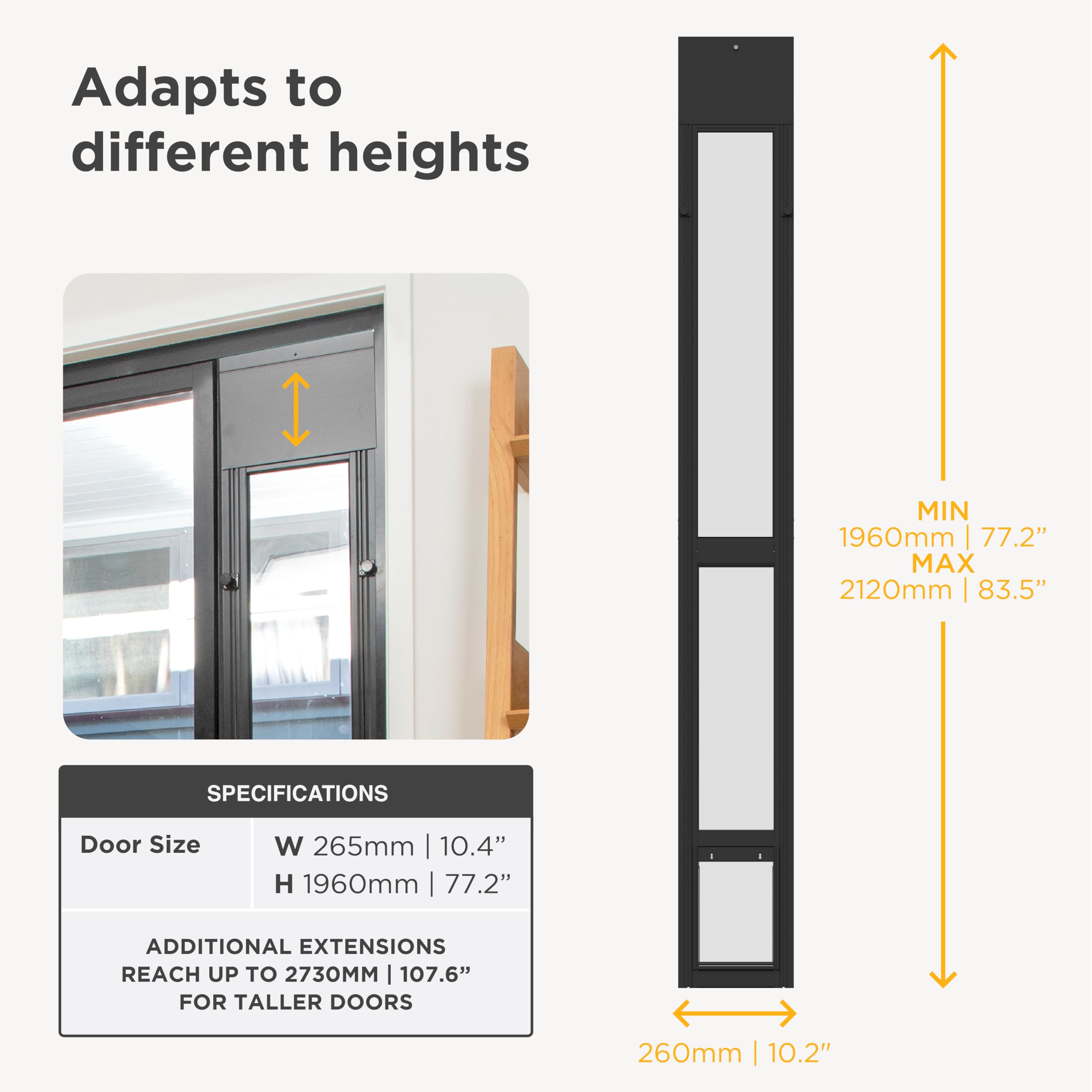 Hakuna Pets tempered glass panel offers a clear outdoor view while pets use the door.