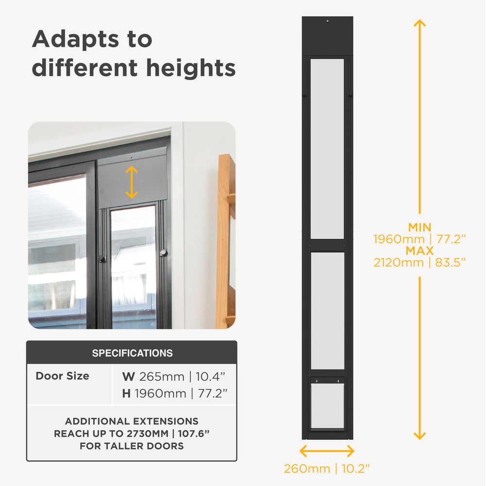 Hakuna Pets tempered glass panel offers a clear outdoor view while pets use the door.
