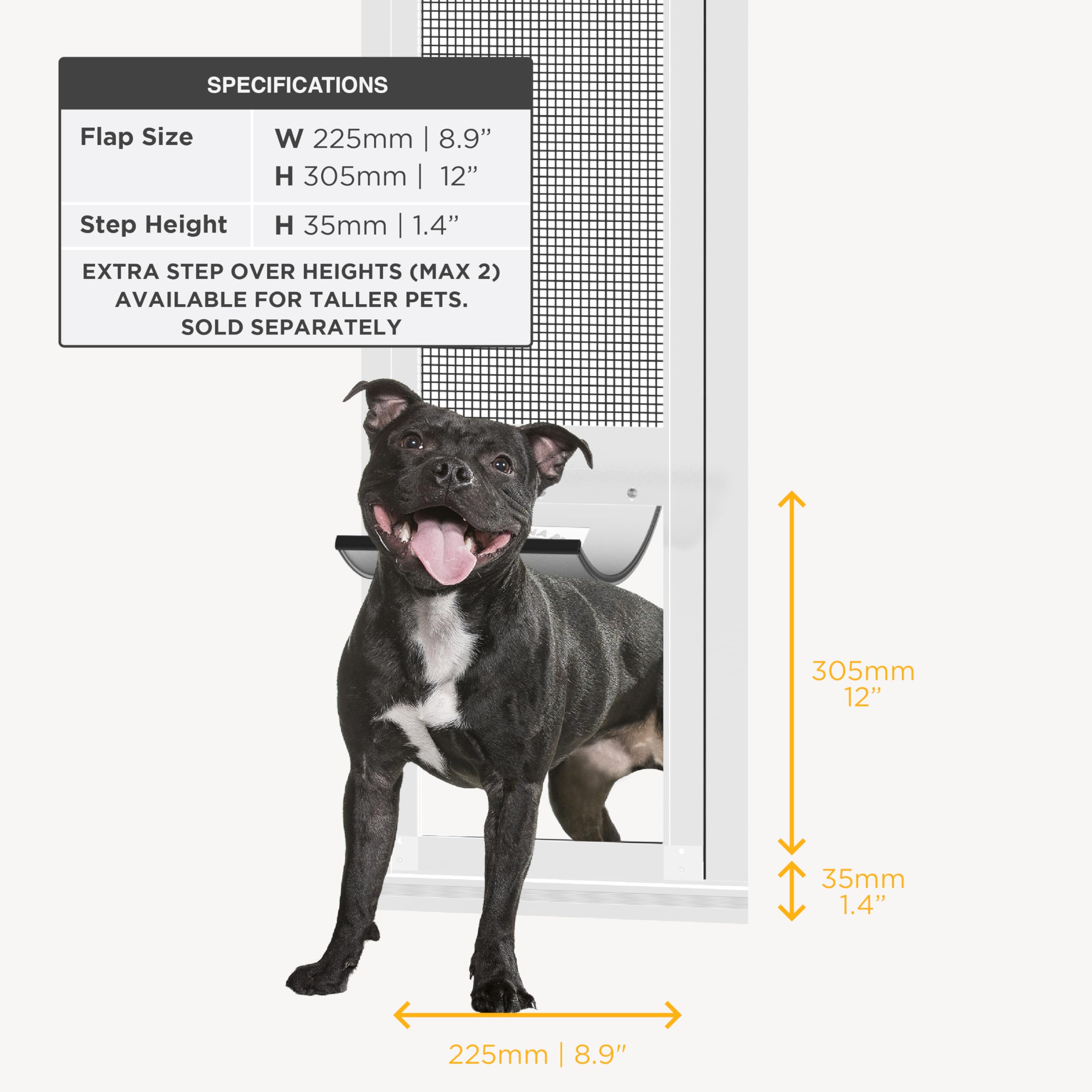 Hakuna Pets V2 channel install shows quick, tool-free setup in sliding door tracks.