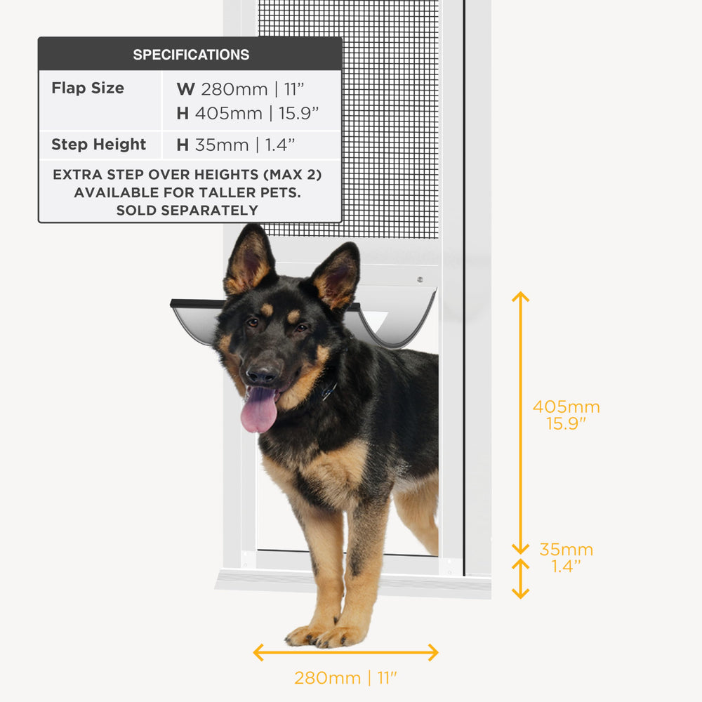 Hakuna Pets V2 patio door flap provides easy access while keeping pets covered.