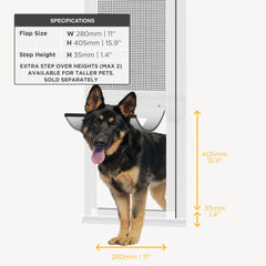 Hakuna Pets V2 patio door flap provides easy access while keeping pets covered.