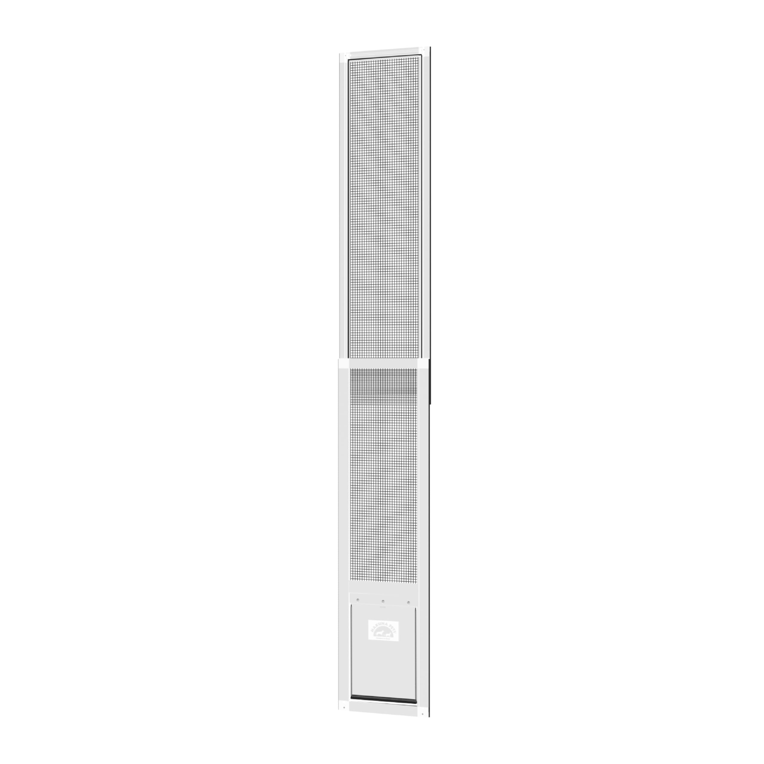 Hakuna Pets V2 patio door frame demonstrates sturdy, tool-free installation for sliding doors.